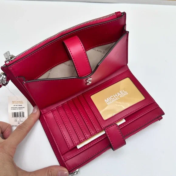 MICHAEL KORS
Jet Set Large Ombré Signature Logo Wristlet Dark Raspberry Multi - Picture 8 of 14